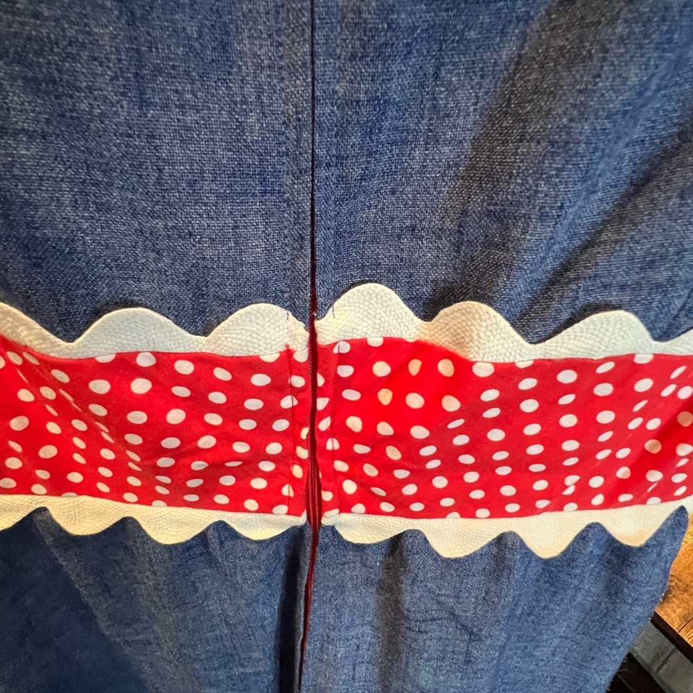 Blue and Red Polka Dot Women’s Dress - Picture 5 of 6